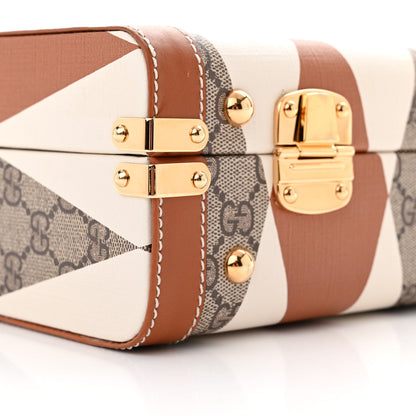 Gucci GG Supreme Monogram Boarded Dyana Calfskin Rhombus Print Savoy Top Handle Beauty Case Beige Ebony Mystic White Hazel Brown 8 of 11