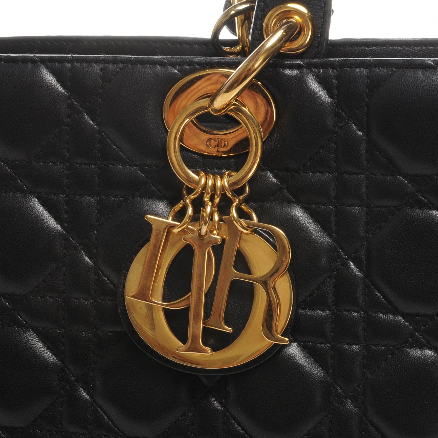 Christian Dior Lambskin Cannage Large Lady Dior Black 5 of 8