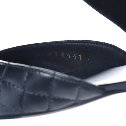 Chanel Patent Lambskin Quilted Cap Toe Ballerina Flats 36.5 Black 8 of 10