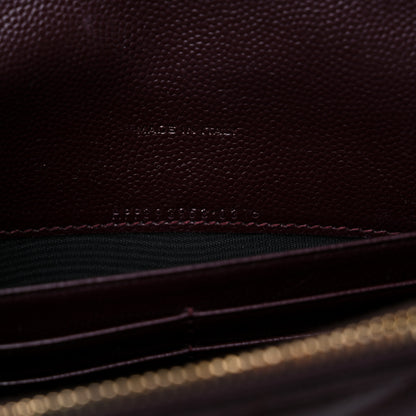 Saint Laurent Grain De Poudre Matelasse Chevron Monogram Envelope Chain Wallet Rogue Legion 8 of 12