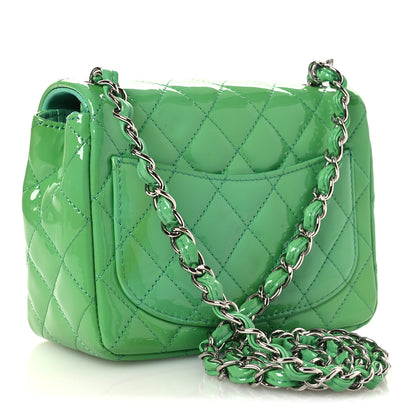Chanel Patent Calfskin Quilted Mini Square Flap Green 3 of 12