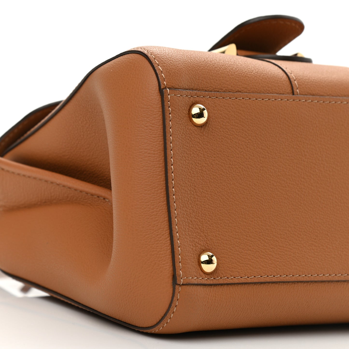 Grained Calfskin Mini Brillant Satchel Natural
