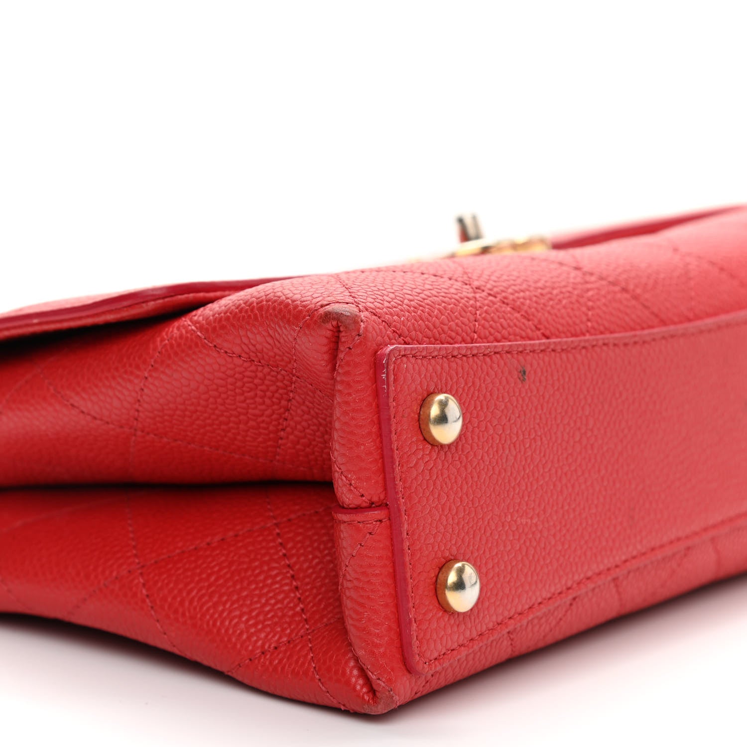 Chanel Grained Calfskin Small Stitched Flap Red 8 of 14