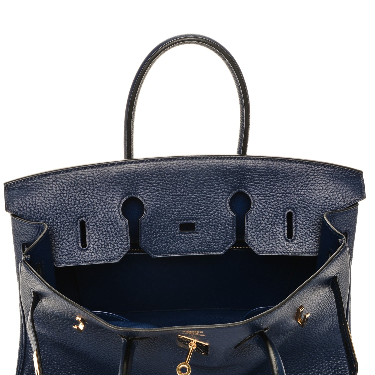 Hermes Taurillon Clemence Birkin 35 Bleu Saphir 16 of 23