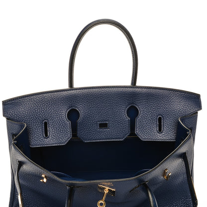 Hermes Taurillon Clemence Birkin 35 Bleu Saphir 16 of 23