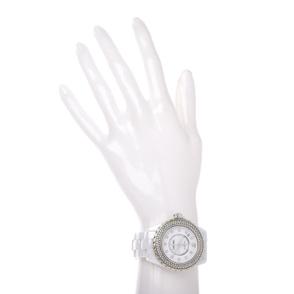 Chanel Stainless Steel Ceramic Diamond Pave Bezel 38mm J12 Automatic Watch White 2 of 7