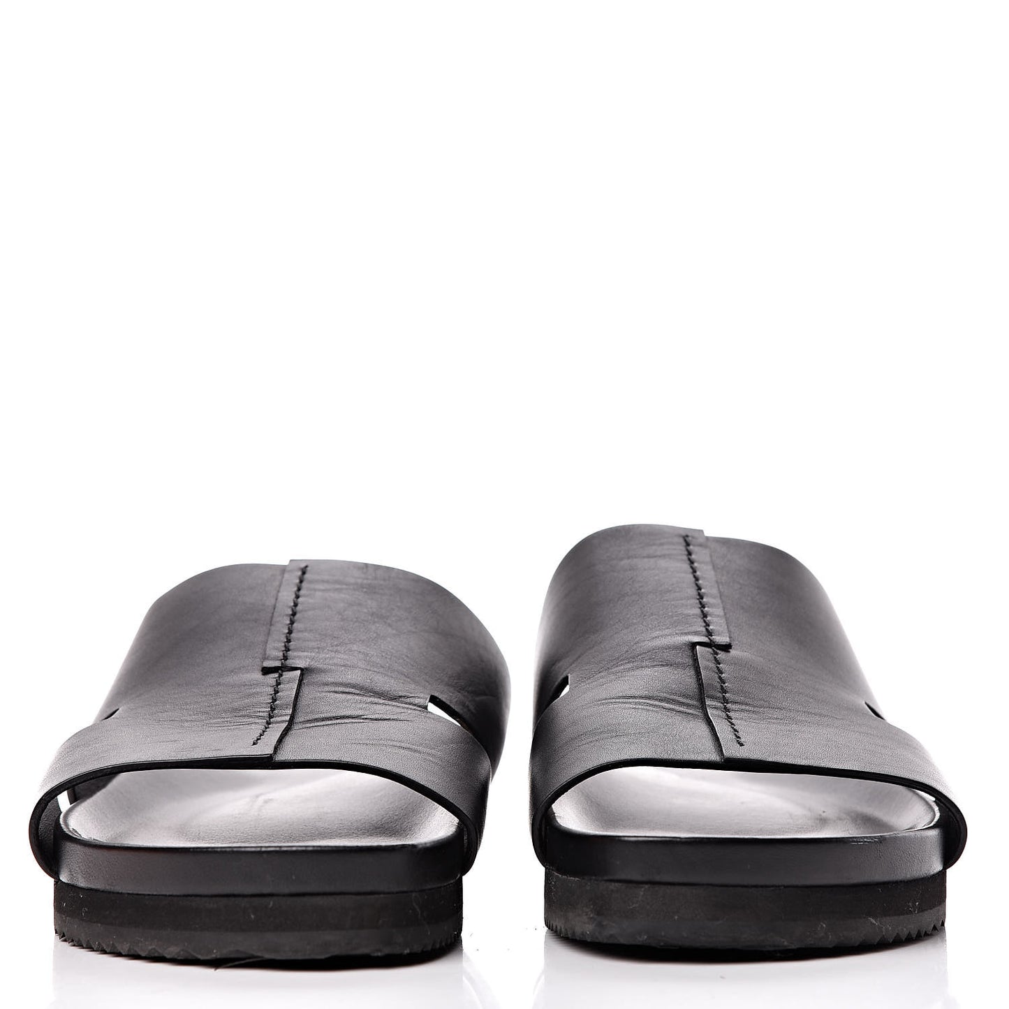 Calfskin Mens H Sandals 43 Black