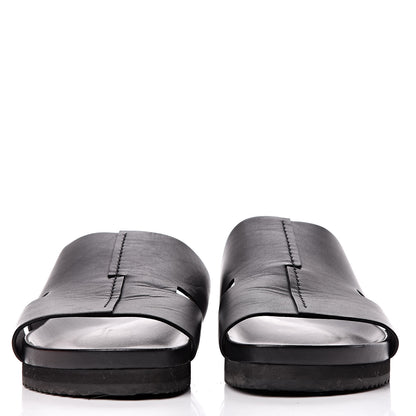 Hermes Calfskin Mens H Sandals 43 Black 2 of 11