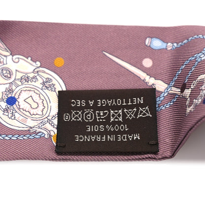 Hermes Silk Les Cles A Pois Twilly Marron Glace Gris 4 of 4