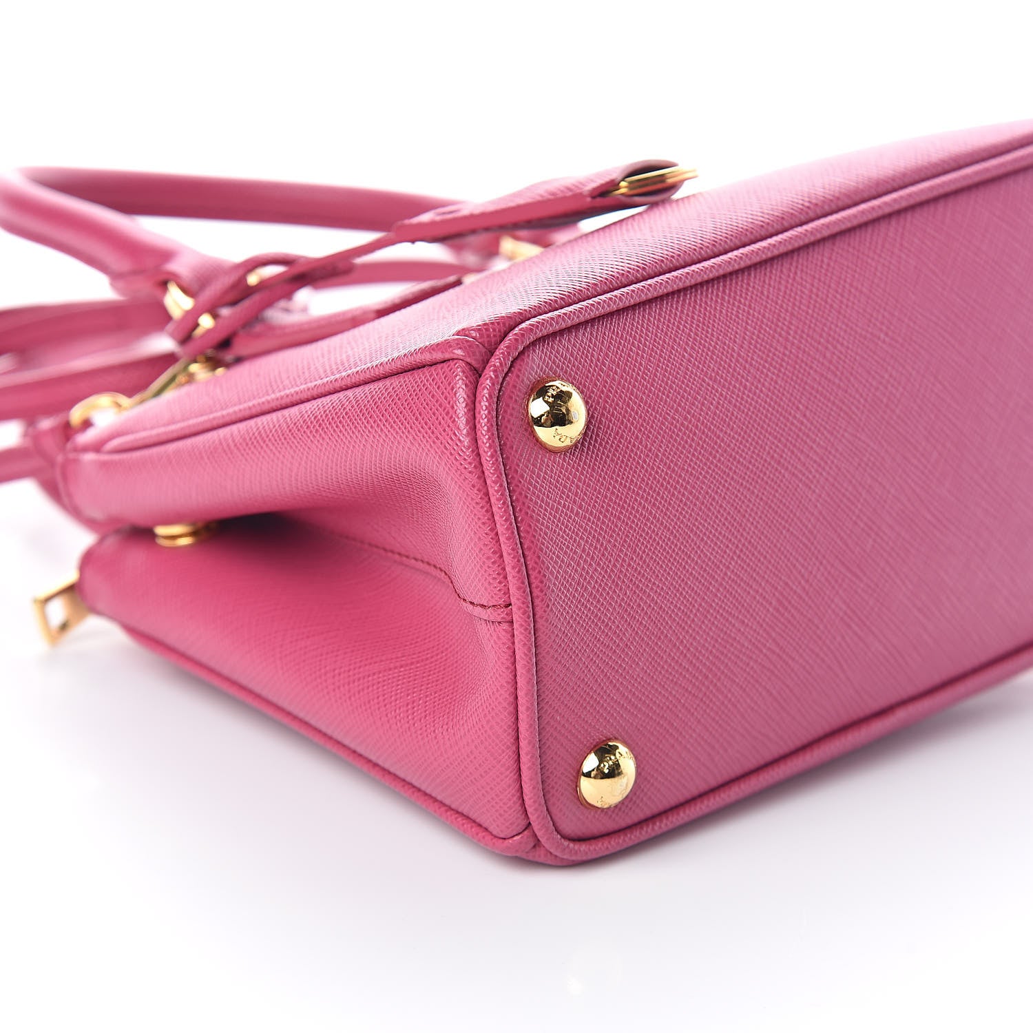 Prada Saffiano Lux Micro Galleria Double Zip Tote Fuxia 7 of 8