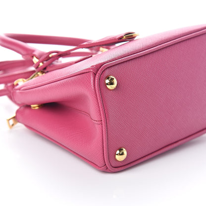 Prada Saffiano Lux Micro Galleria Double Zip Tote Fuxia 7 of 8