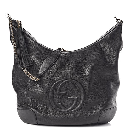 Gucci Pebbled Calfskin Medium Soho Chain Hobo Black 1 of 14