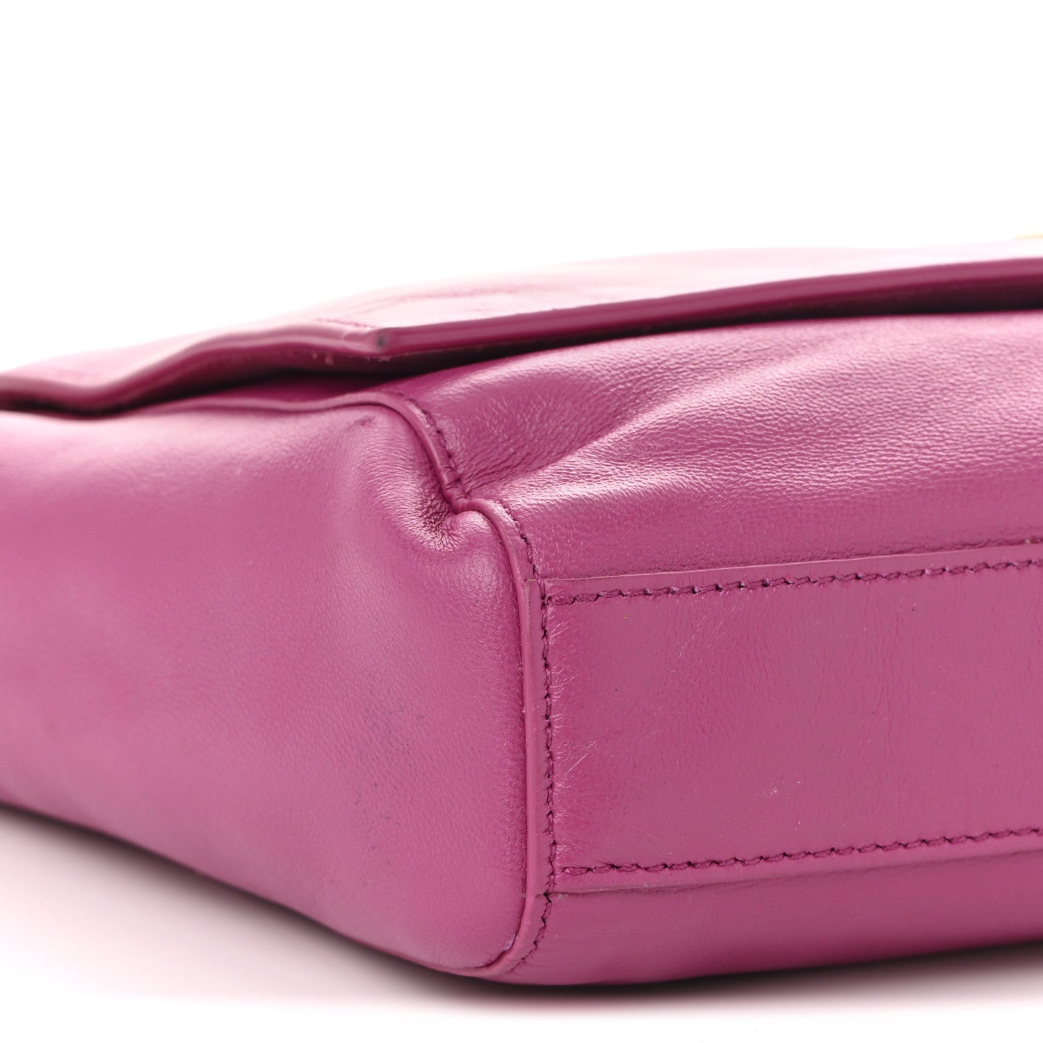 Saint Laurent Smooth Calfskin Suede Medium Reversible Monogram Kate Satchel Rose Rubis 27 of 35