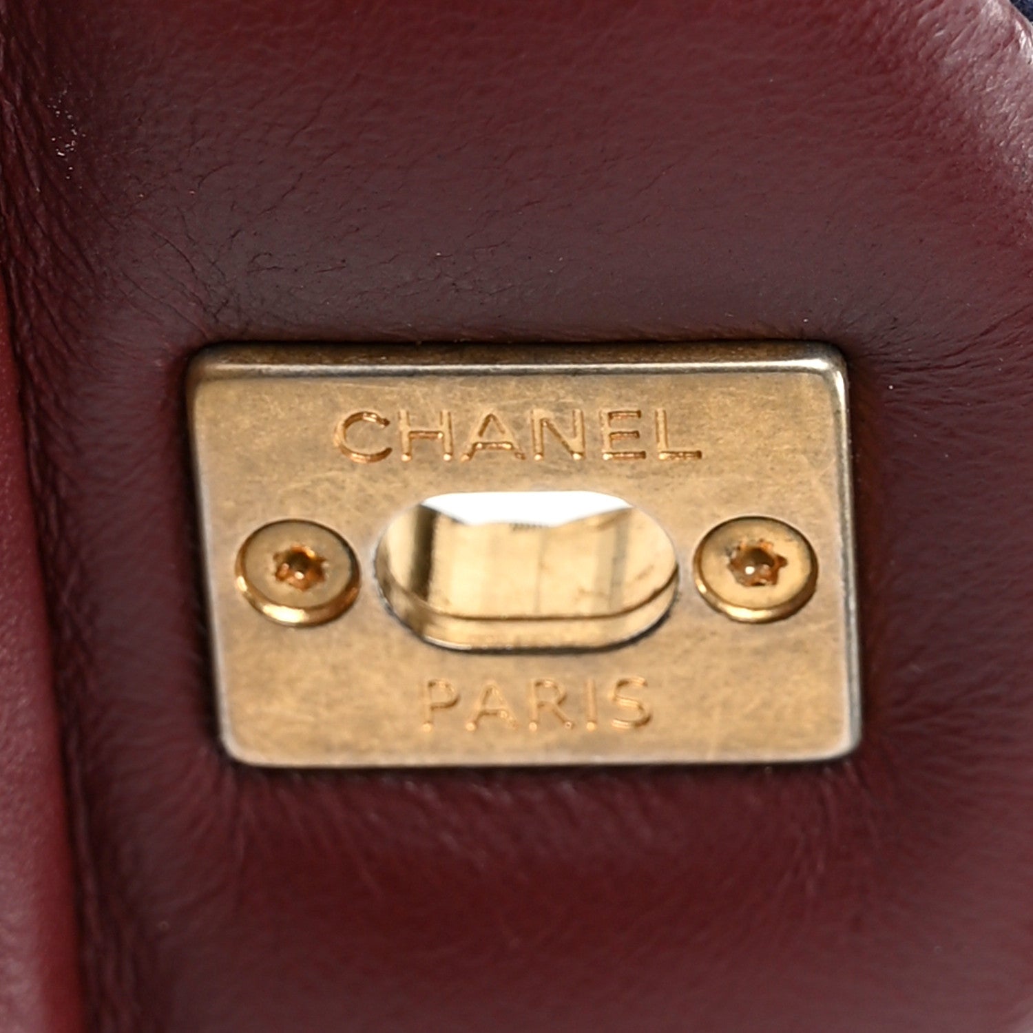 Chanel Felt Quilted Paris-Hamburg Charms Mini Rectangular Flap Black Dark Navy 6 of 10