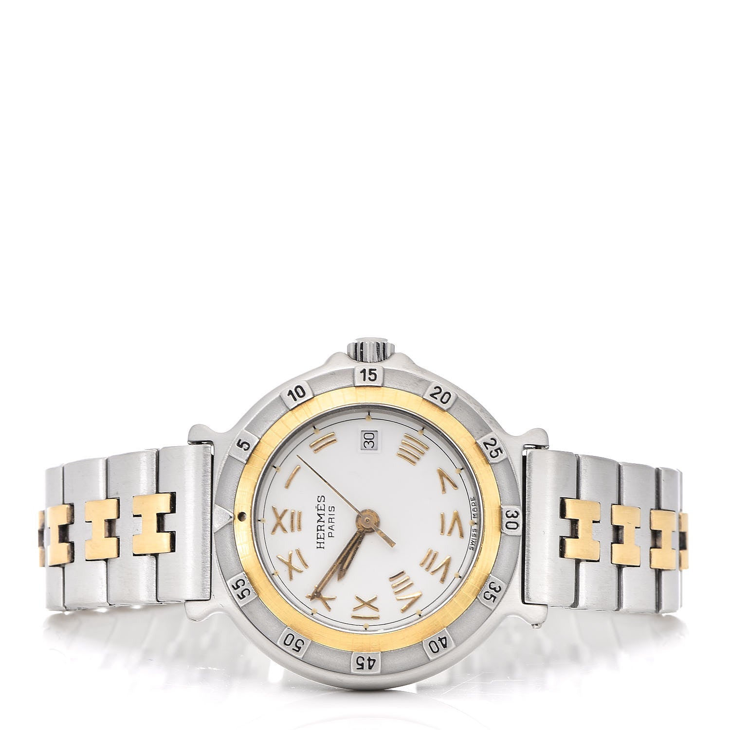 Hermes Stainless Steel 27mm Captain Nemo Quartz Watch Gold 3 of 7