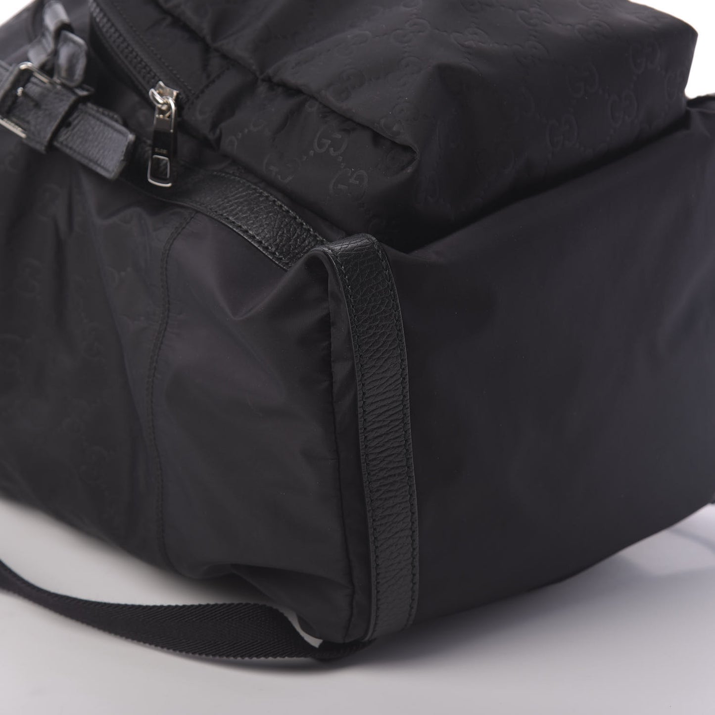 Nylon Monogram Medium Light Double Buckle Backpack Black