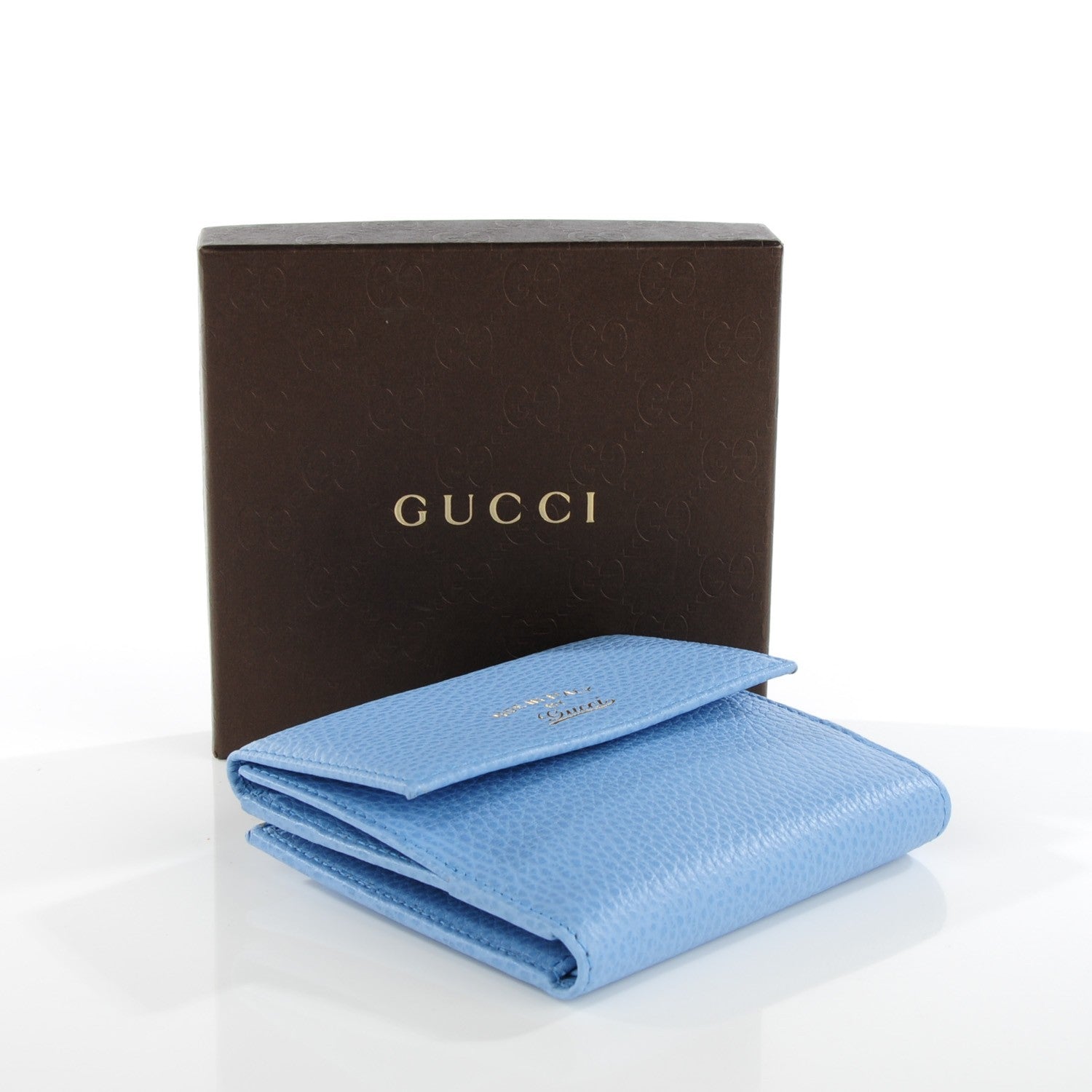 Gucci Dollar Calfskin Swing French Flap Wallet Mineral Blue 4 of 8