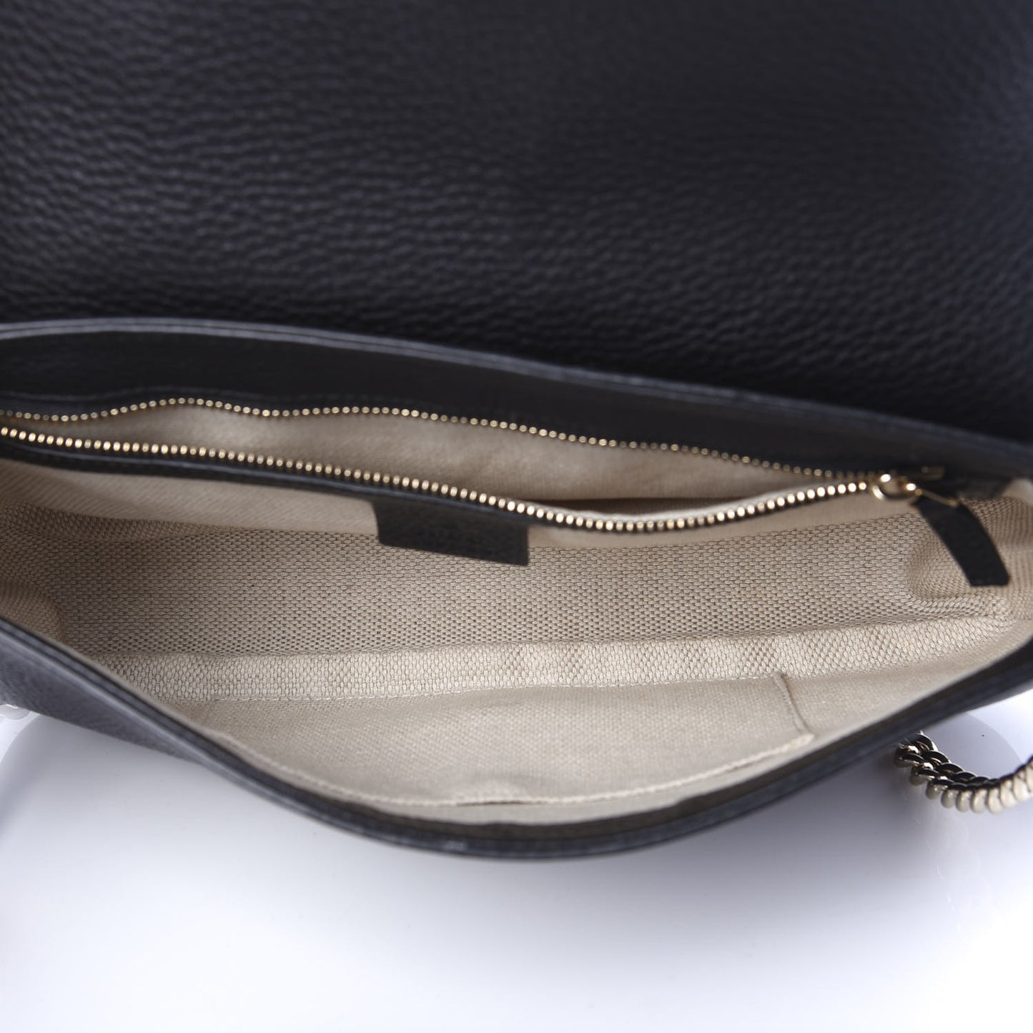 Pebbled Calfskin Medium Soho Flap Crossbody Black