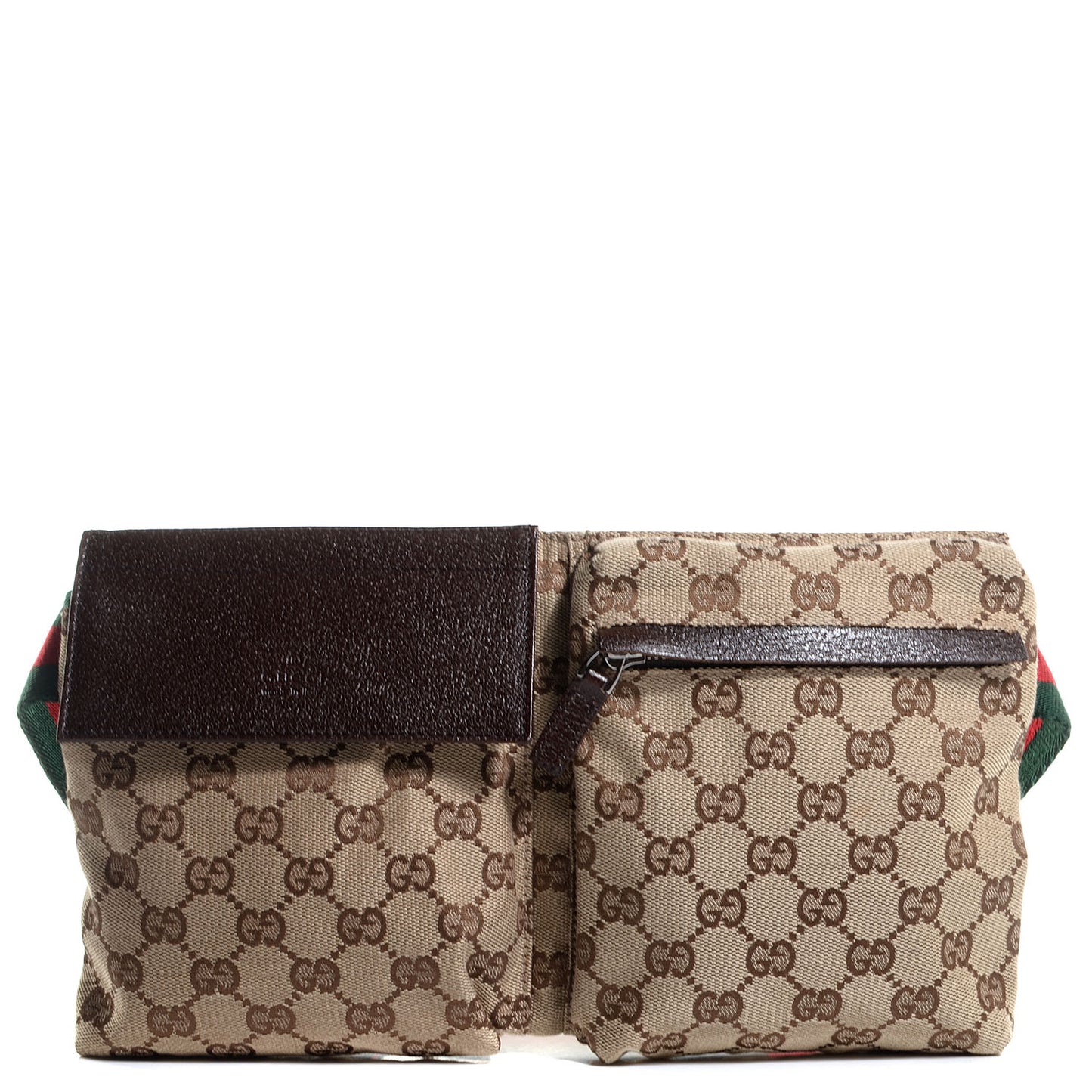 Monogram Web Belt Bag Dark Brown