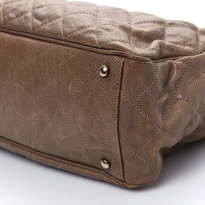 Chanel Glazed Caviar Quilted Small Shiva Tote Brown 9 of 9
