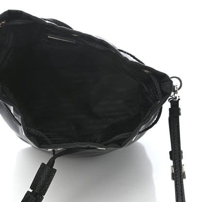 Prada Saffiano Tessuto Nylon Vela Bucket Wristlet Black 6 of 8