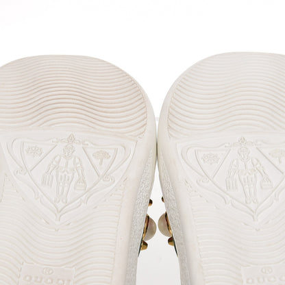 Gucci Calfskin Web Studded Ace Sneakers 38 White 7 of 9