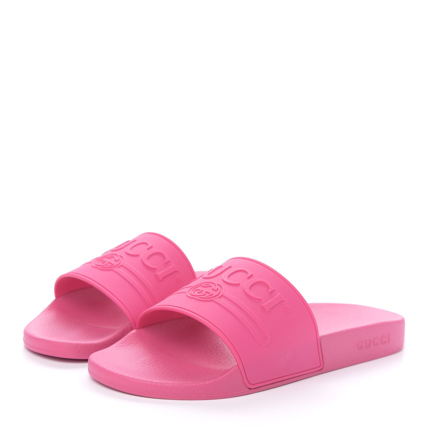 Rubber Logo Stamped Mens Slide Sandals 11 Fuchsia