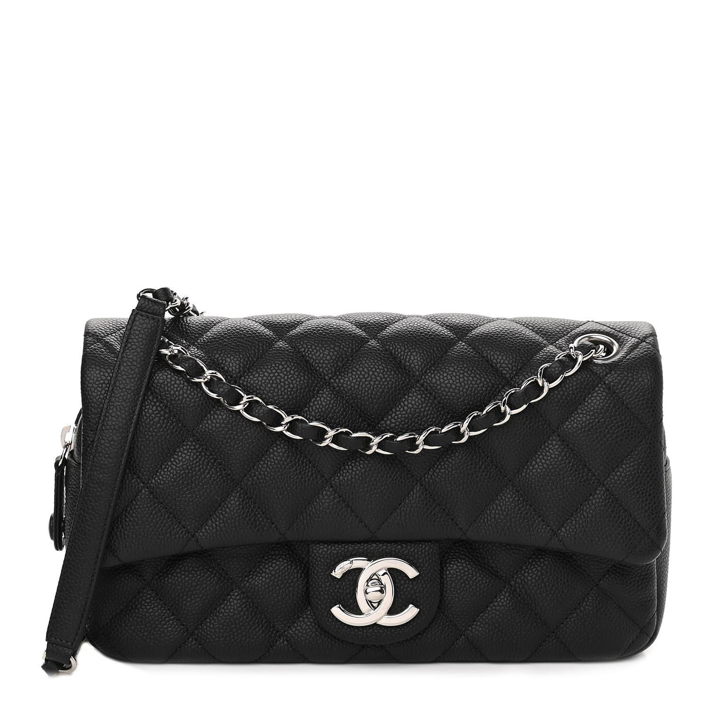 Caviar Quilted Medium Easy Flap Black
