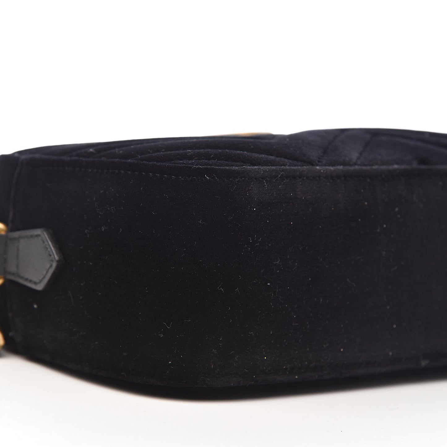 Velvet Matelasse Small GG Marmont Chain Shoulder Bag Black