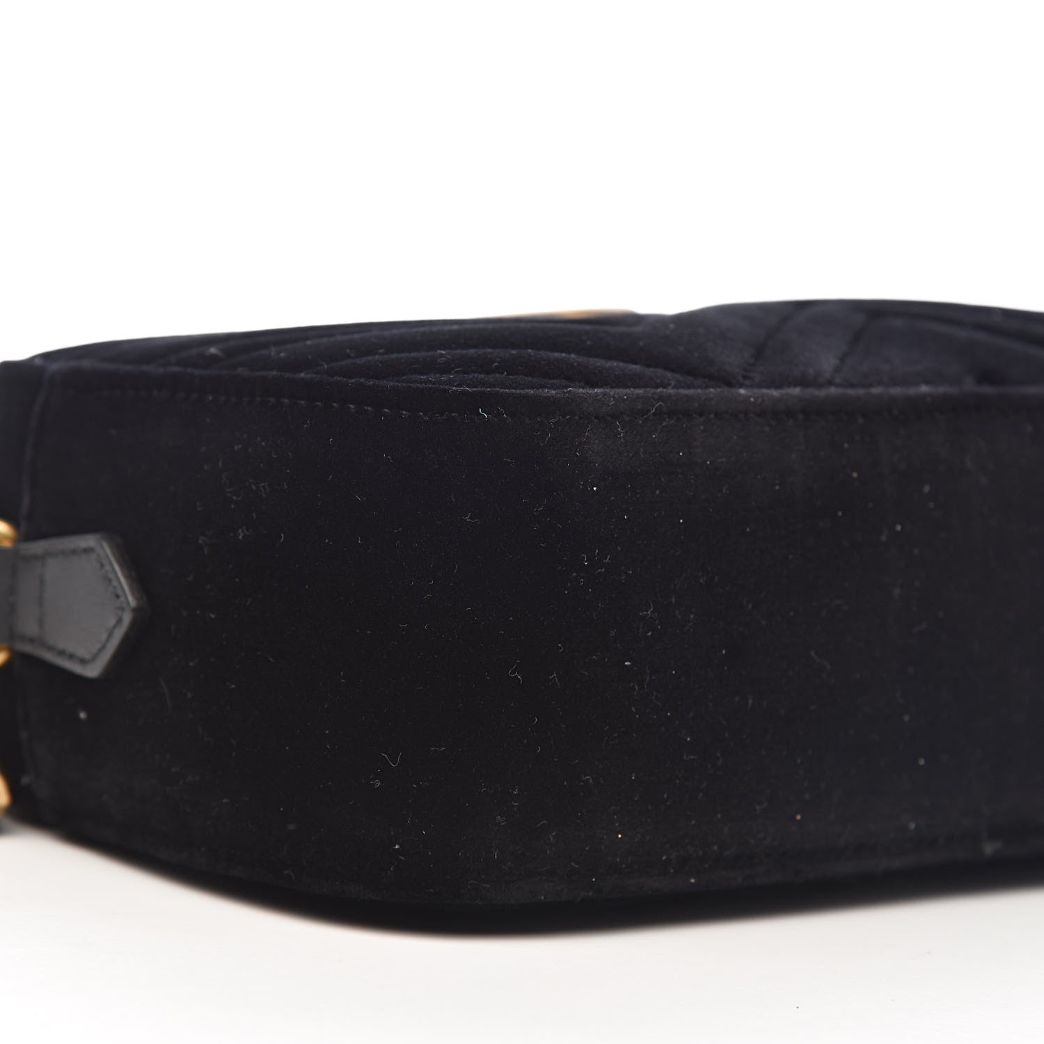Gucci Velvet Matelasse Small GG Marmont Chain Shoulder Bag Black 8 of 10