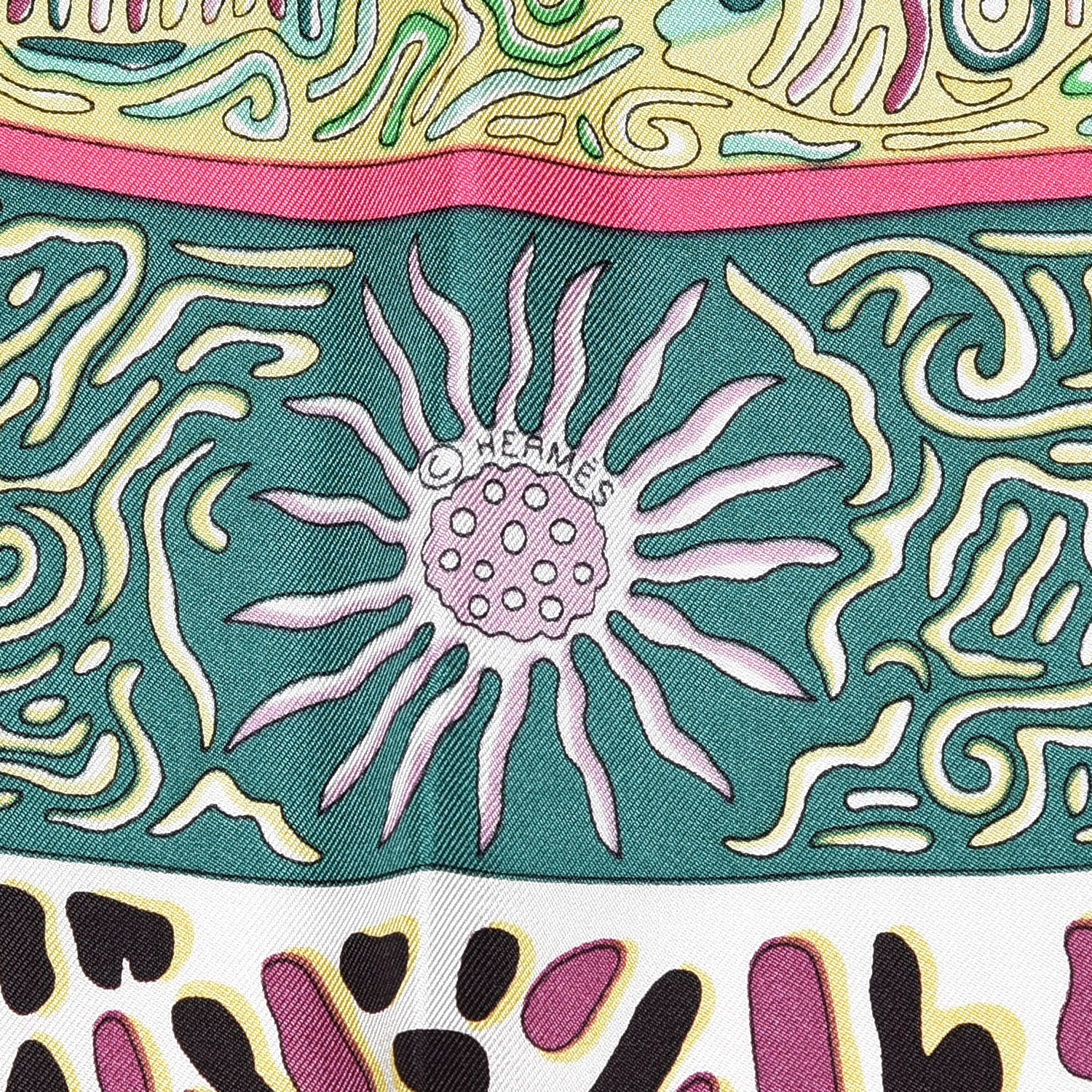 Hermes Silk La Legende Du Poisson Corail Scarf 90 3 of 4
