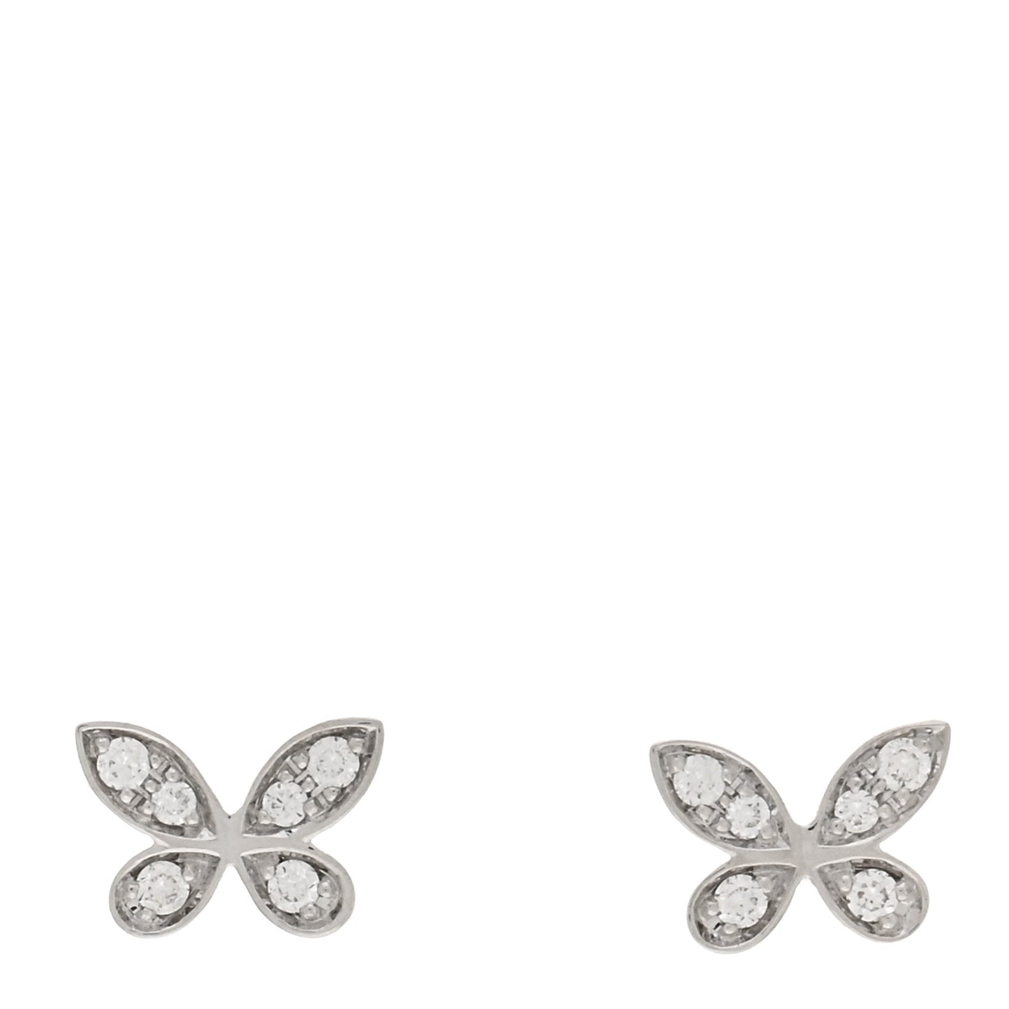18K White Gold Diamond Petite Pave Butterfly Earrings