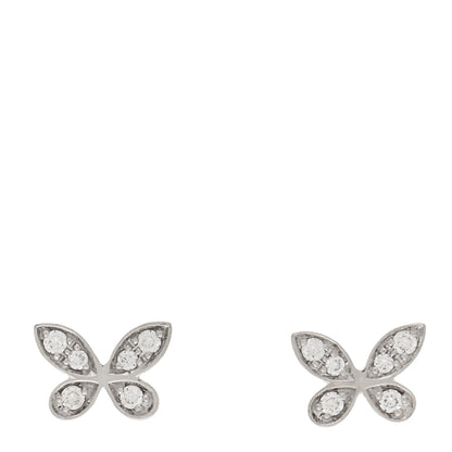 Graff 18K White Gold Diamond Petite Pave Butterfly Earrings 1 of 5