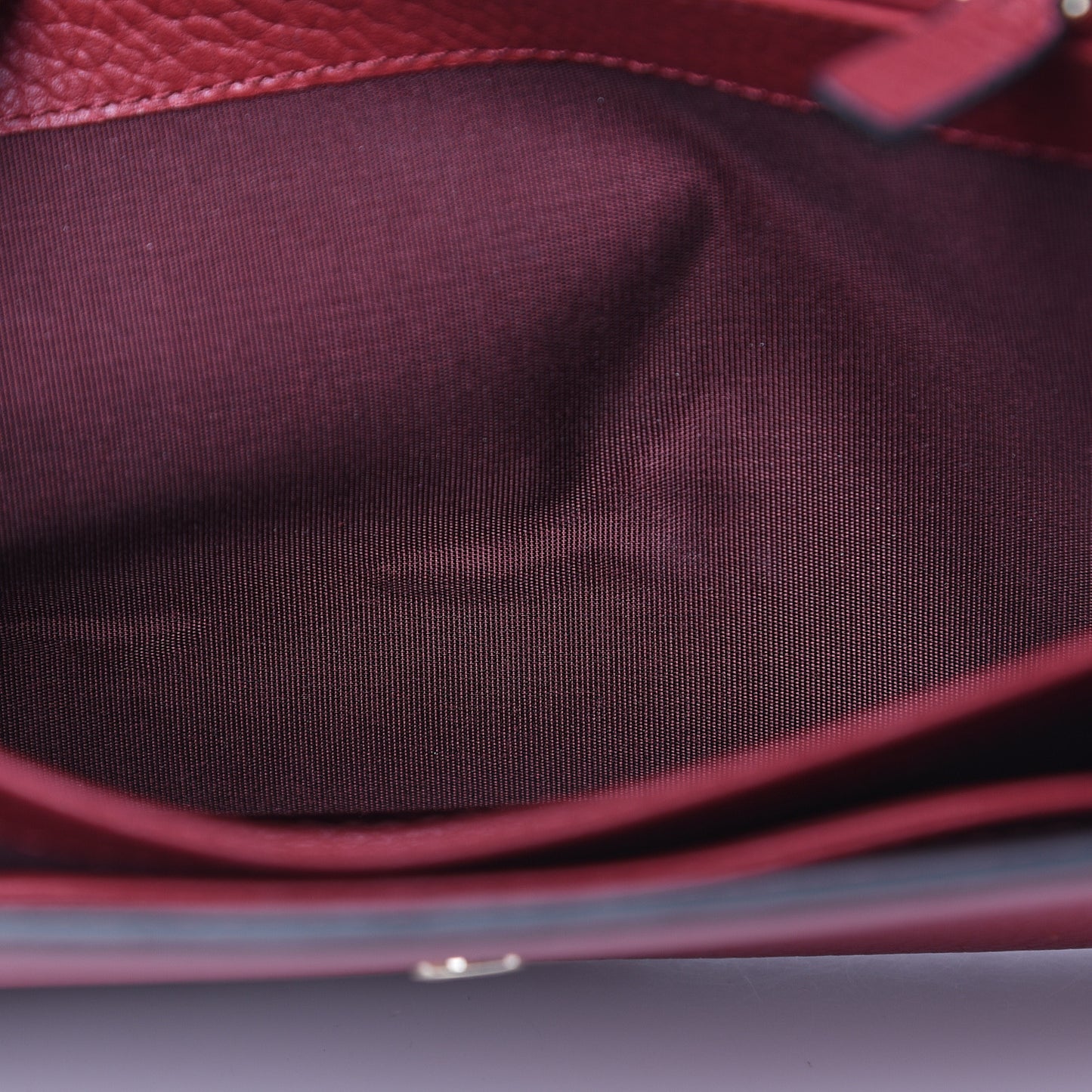 Pebbled Calfskin Rockstud Envelope Wallet On Chain Bag Rubino