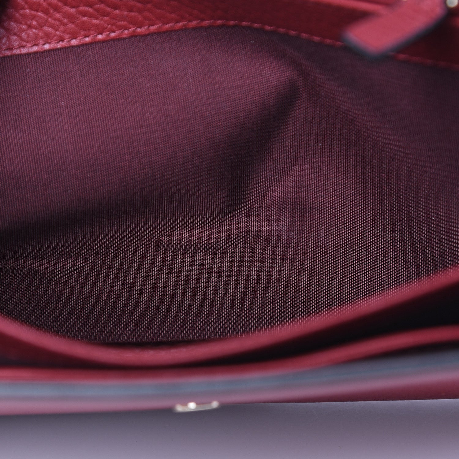 Valentino Garavani Pebbled Calfskin Rockstud Envelope Wallet On Chain Bag Rubino 7 of 10