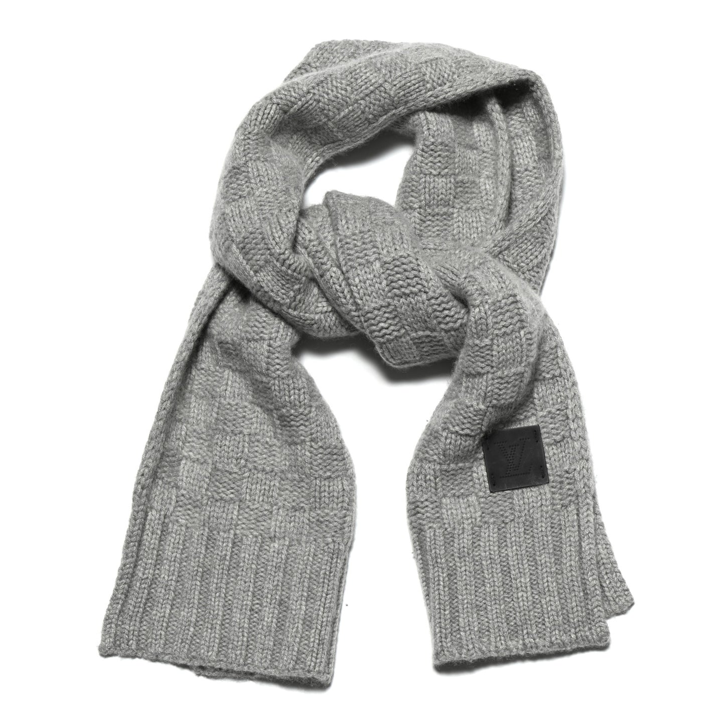 Cashmere Damier Helsinki Scarf Grey