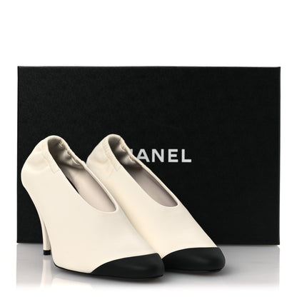 Chanel Lambskin Pumps 36.5 Ivory Black 11 of 11
