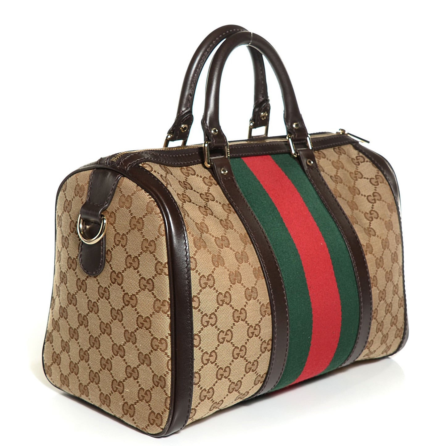 Monogram Vintage Web Medium Boston Dark Brown