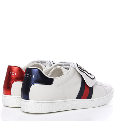 Gucci Calfskin Sequins Web Cat Womens Ace Sneakers 40 White 4 of 11