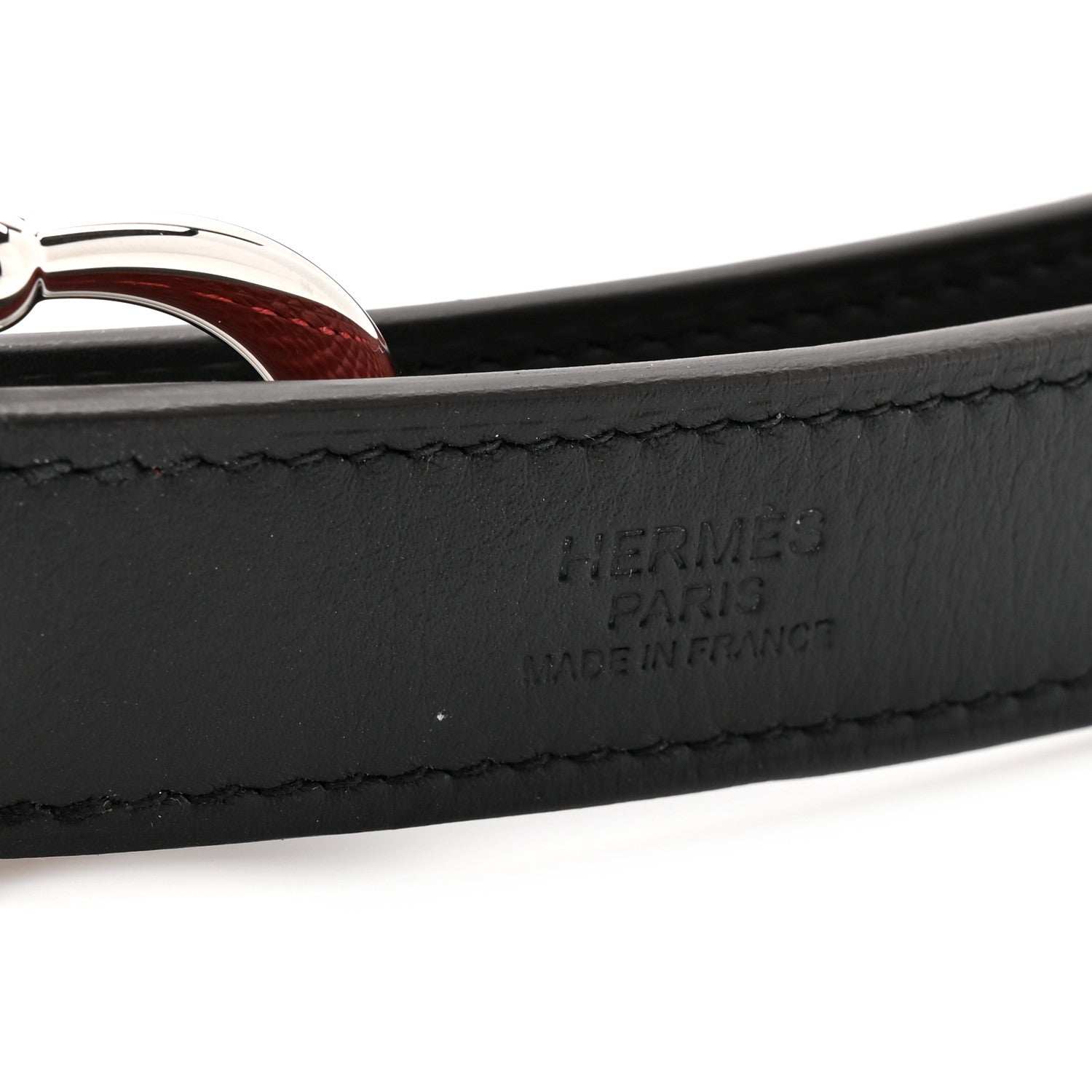 Hermes Swift Epsom 24mm Mors More Belt 70 28 Black Rouge H 4 of 6