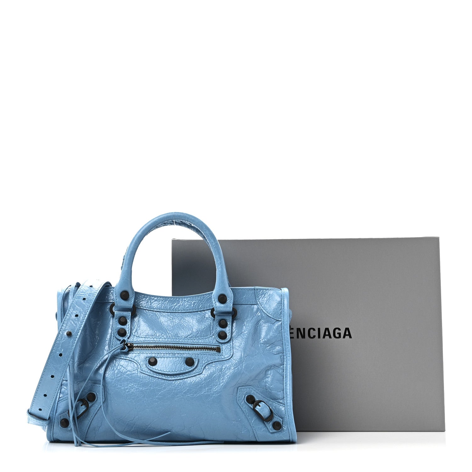 Balenciaga Agneau Arena Classic Hardware Small Le City Bleu Cyan 11 of 11