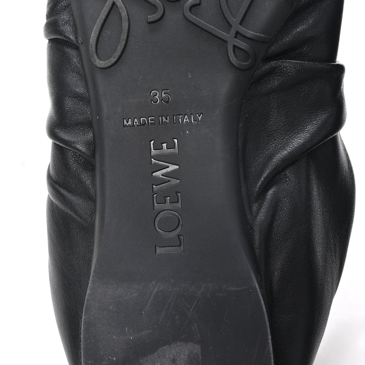 Lambskin Pebble Ballerina Flats 35 Black