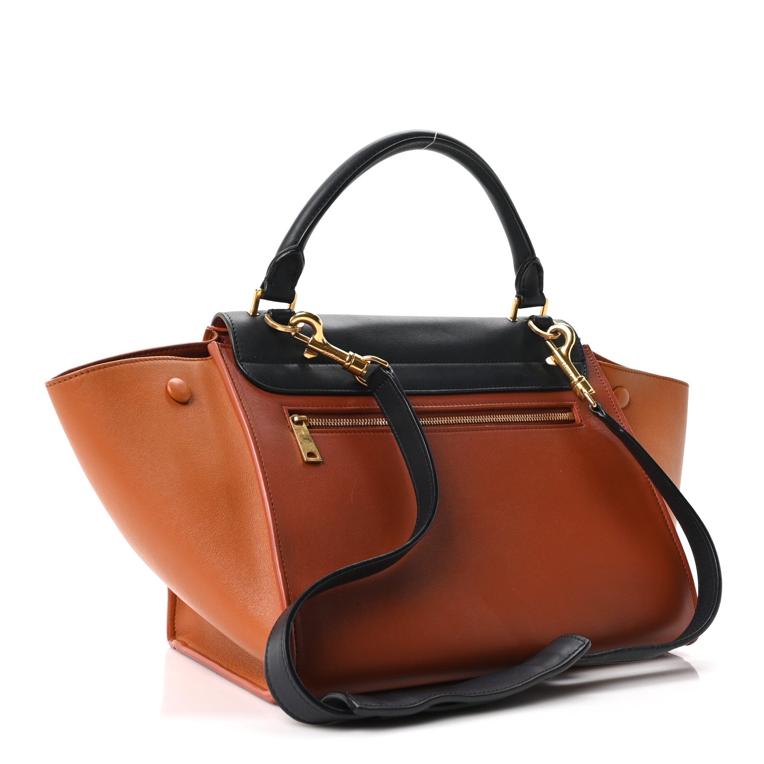 Celine Smooth Calfskin Medium Tri-Color Trapeze Rust Navy Red 3 of 9