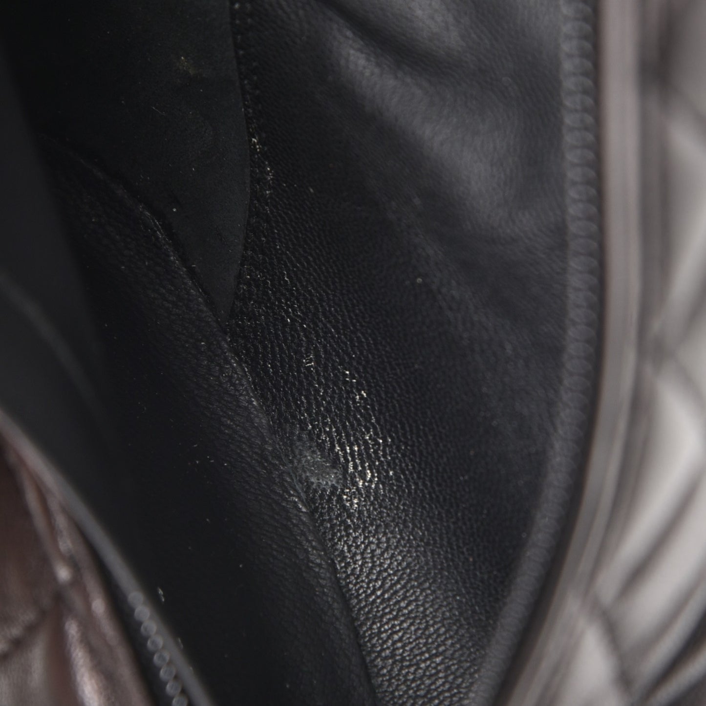 Lambskin Quilted CC Cap Toe Boots 38.5 Black