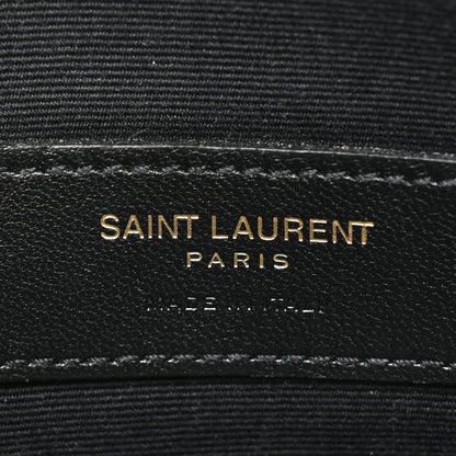 Saint Laurent Grain De Poudre Matelasse Chevron Monogram Fragments Zippered Card Case Dune 6 of 9