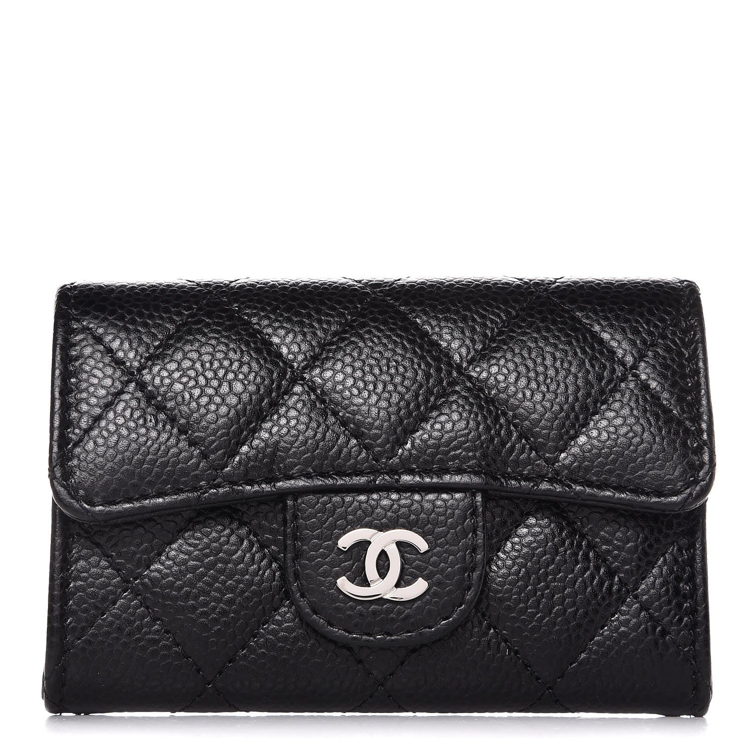 Chanel Caviar Quilted Flap Card Holder Black 1 of 8