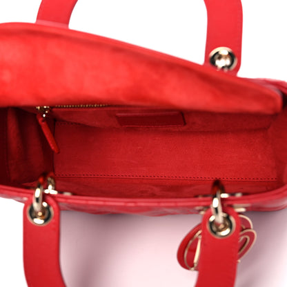 Christian Dior Lambskin Cannage Dioramour Small My ABCDior Lady Dior Spicy Red 5 of 12
