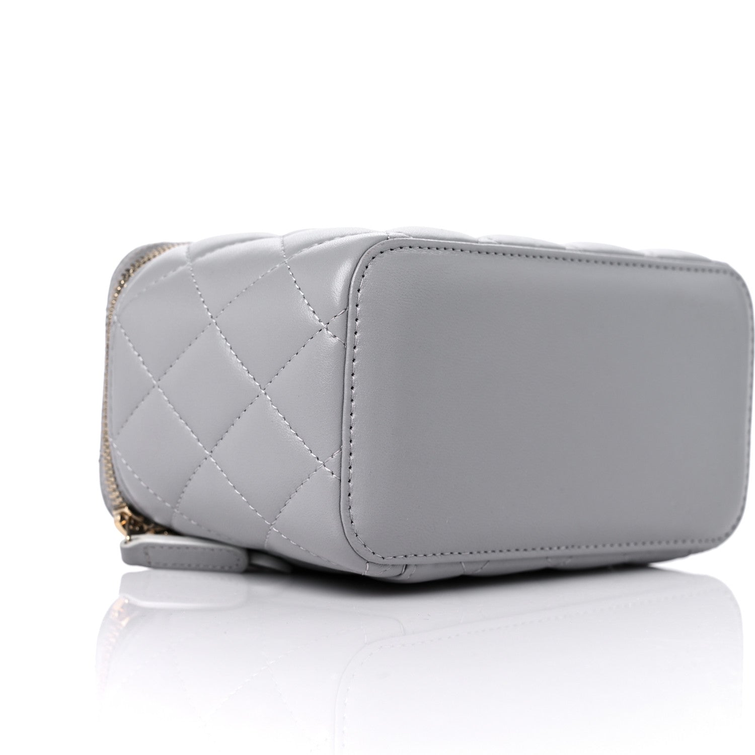 Chanel Lambskin Quilted Small Pearl Crush Vanity Case With Chain Grey 8 of 10