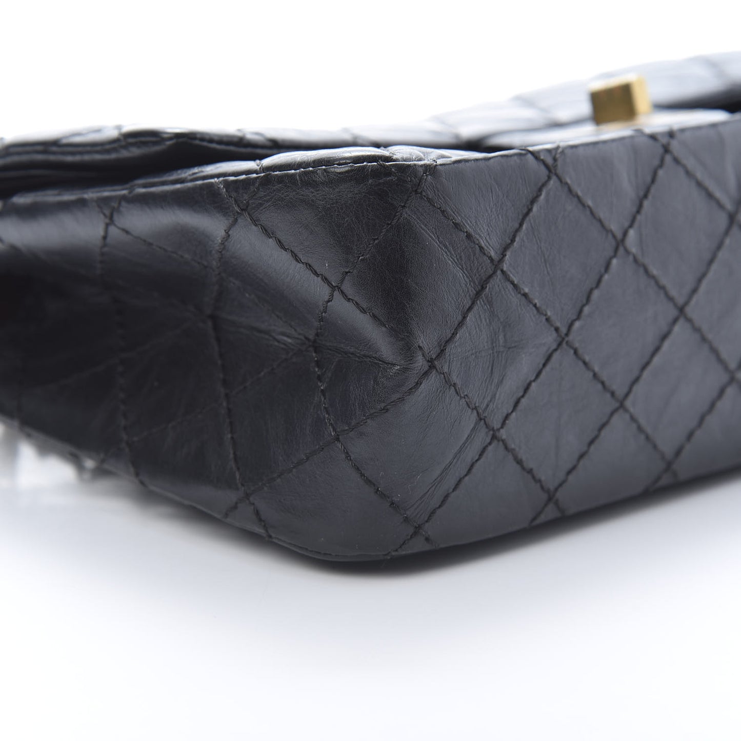 Aged Calfskin Quilted 2.55 Reissue 225 Flap Black