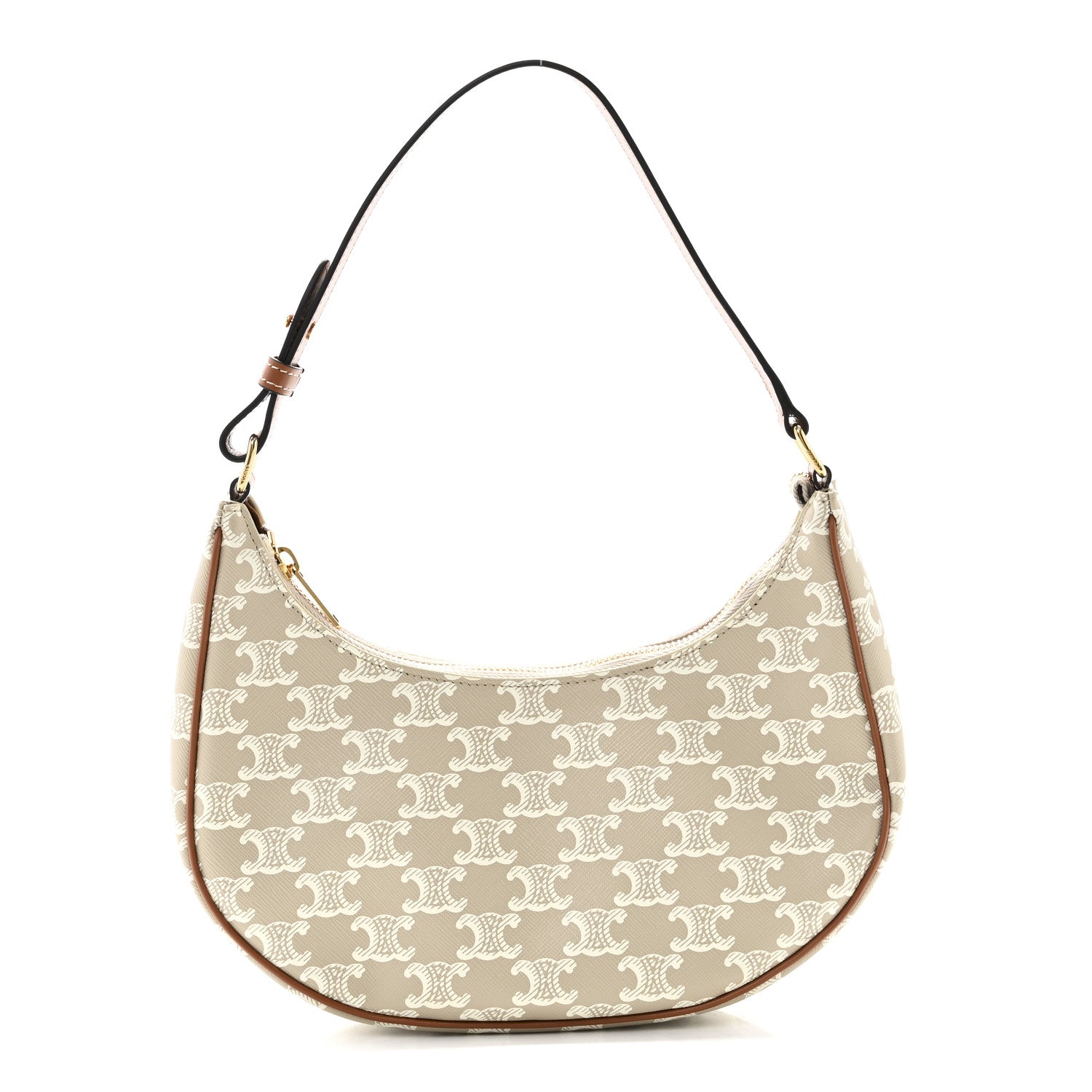 Celine Canvas Calfskin Ava Triomphe Shoulder Bag Grege 1 of 9